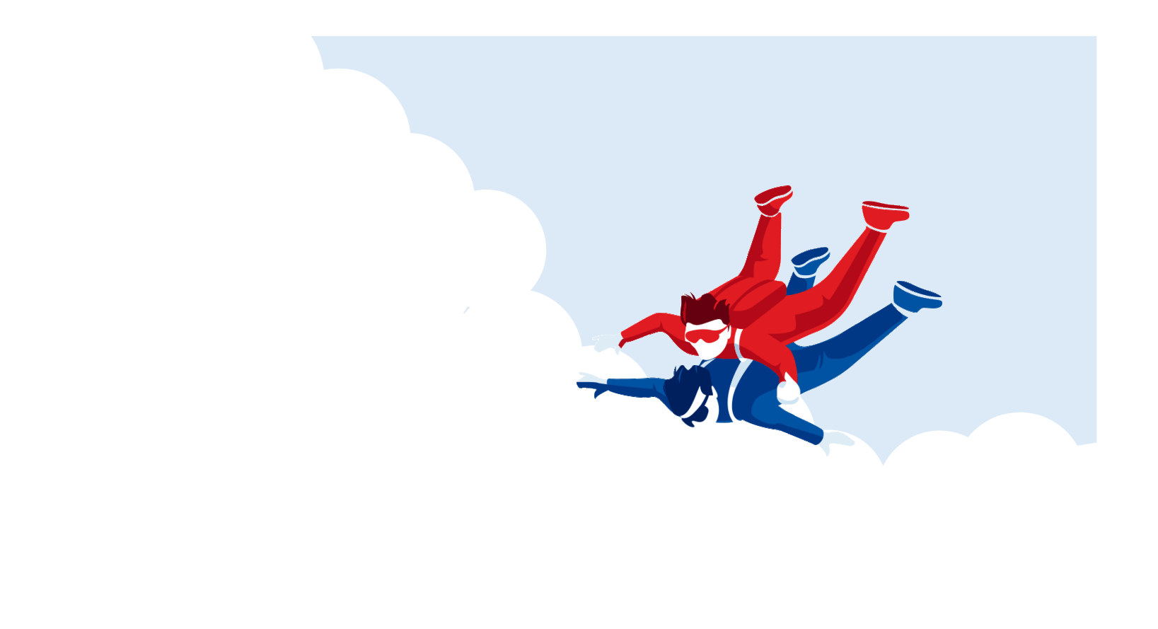 illustration de personnes en parachute pour symboliser l'accompagnement et la formation